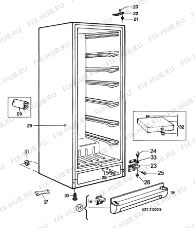 Взрыв-схема холодильника Arthurmartinelux AU2509C - Схема узла C10 Cabinet